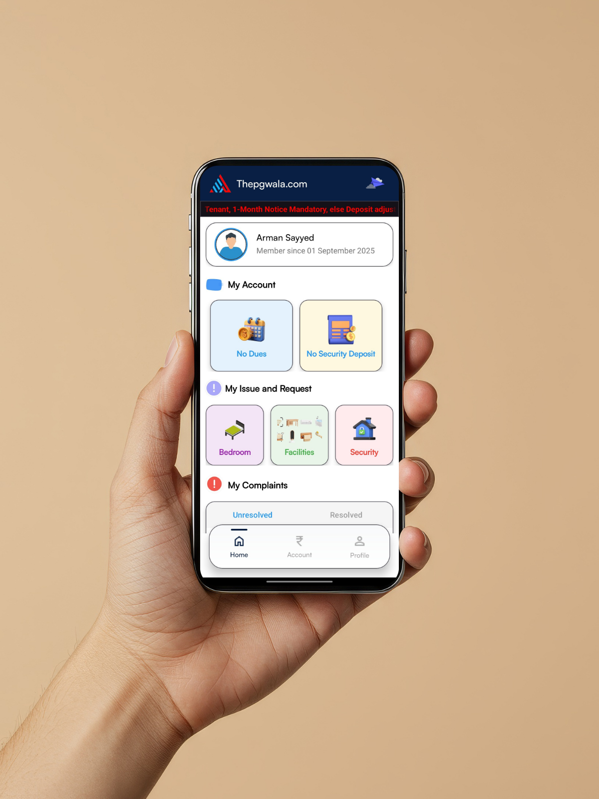 ThePGwala Tenant Screenshot 1